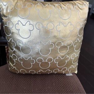 Disney Mickey Minnie Mouse Gold Decorative Throw Cushion Pillow